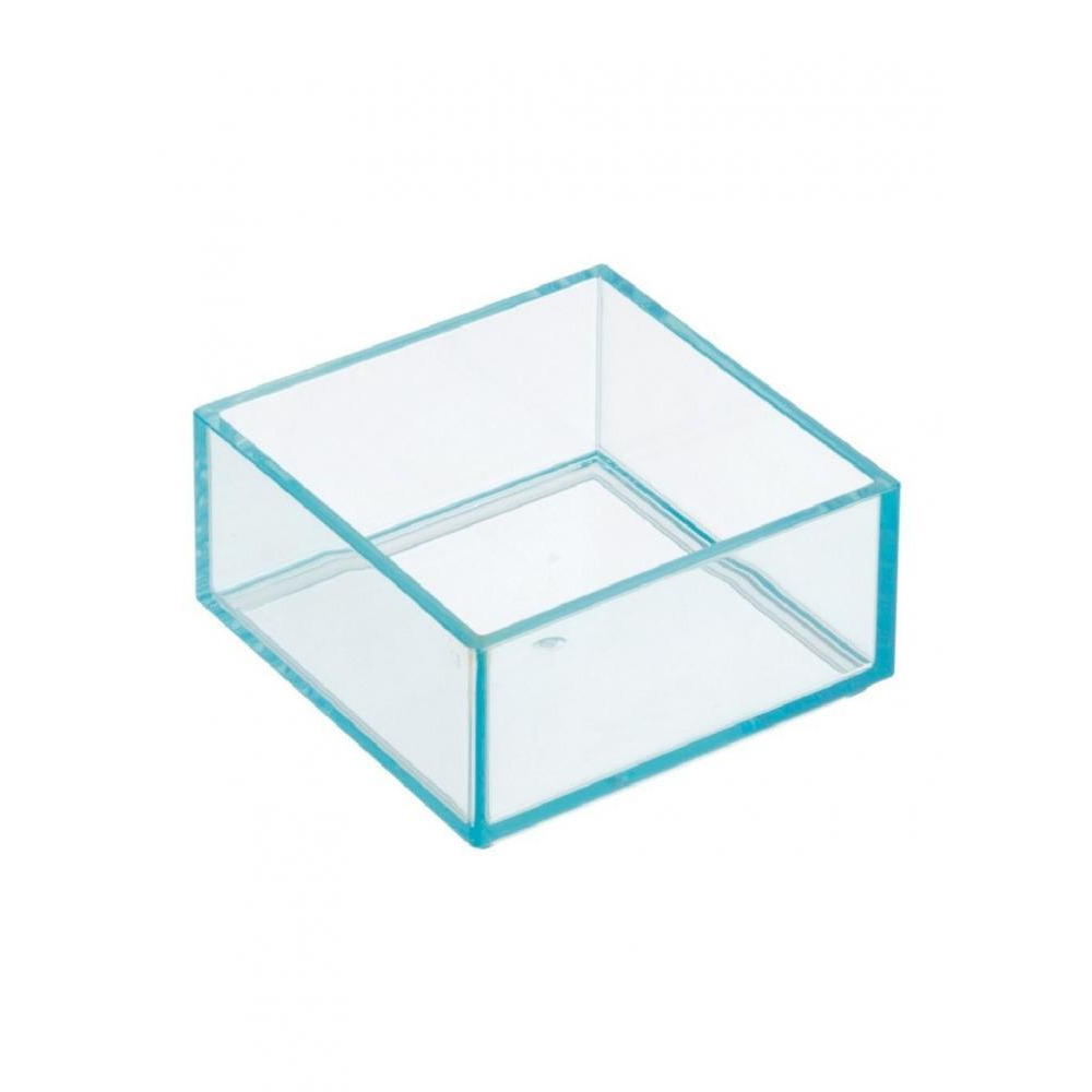 إنتر ديزاين منظم أدراج صغير الحجم مع حافة متوهجة 4.01 × 4.01 × 2 بوصة فيروزي - 1