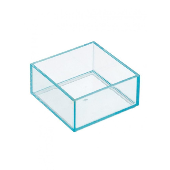 Interdesign Small Clarity Drawer Organizer With Edge Glow 4.01 x 4.01 x 2 inch Turquoise