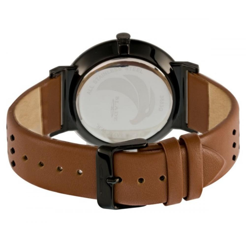 BLADE Wanderer Noir 3683G1NND SS \& Leather Date Men's Watch - 4