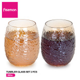 Fissman Tumbler Glass Set 2pcs 360ml (Solid Glass) - 6 miniature