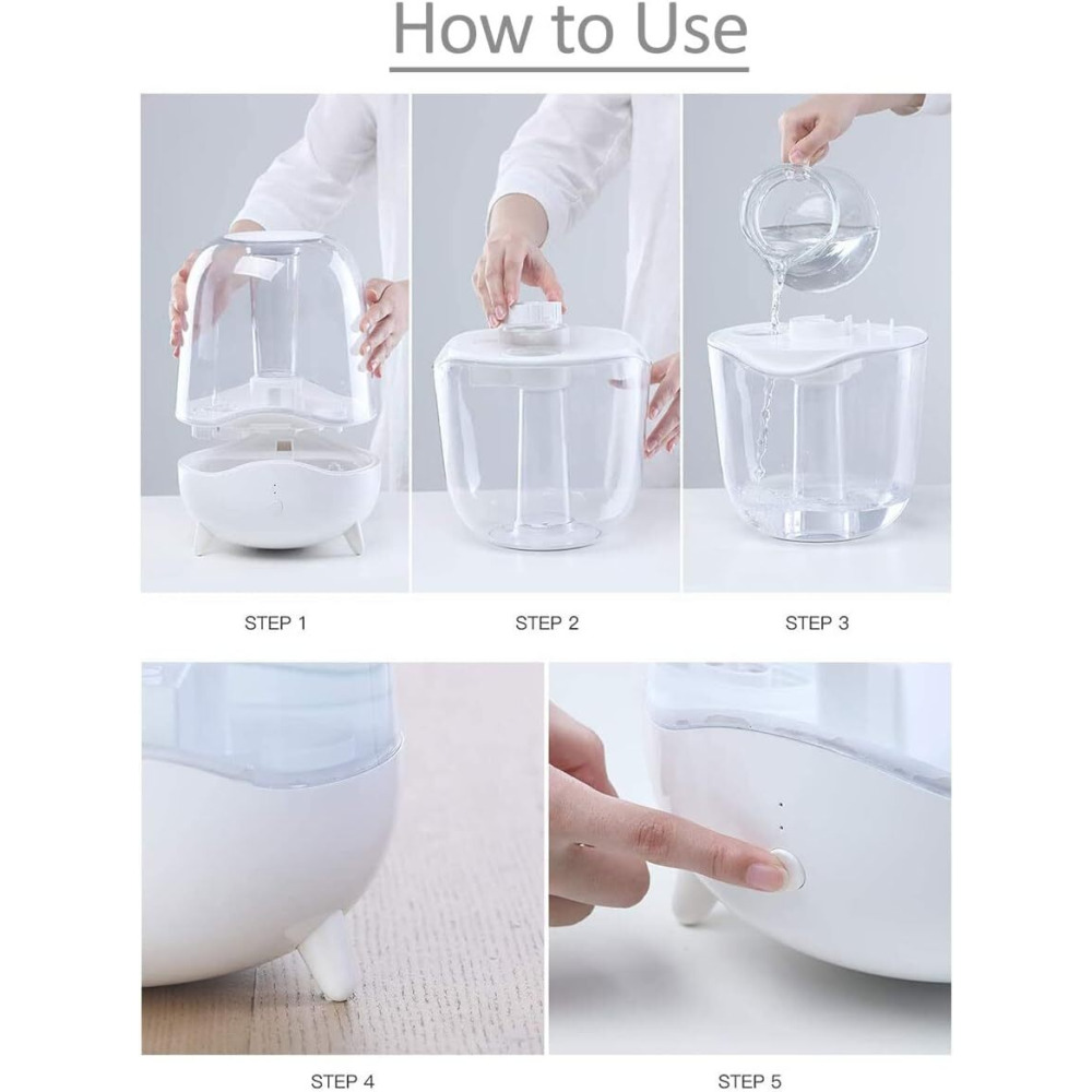 Humidifier Deerma F325 Crystal Clear Ultrasonic Cool Mist 5L Capacity, 5W, 36dB, White - 5