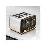 Swan Tribeca, 4 Slice Toaster, Multiple Functions \& Browning Control, Glamour 20s Art Dec Design, Black \& Rose Gold - 3 miniature