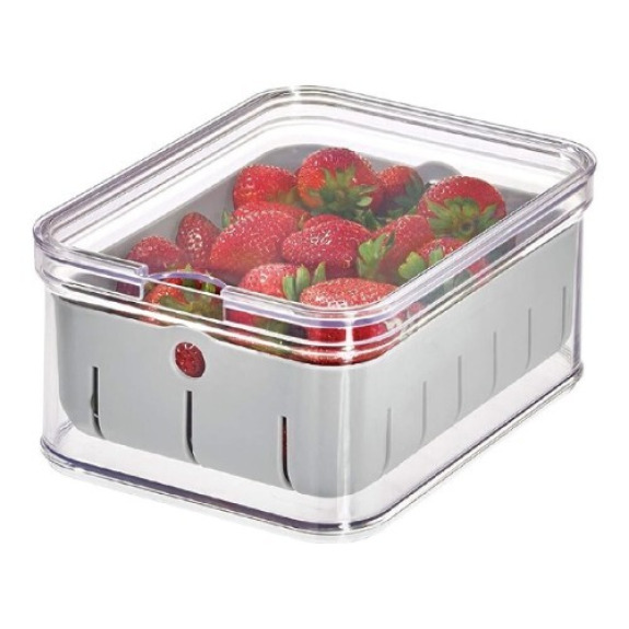 iDesign Crisp Berry Bin ClearGray