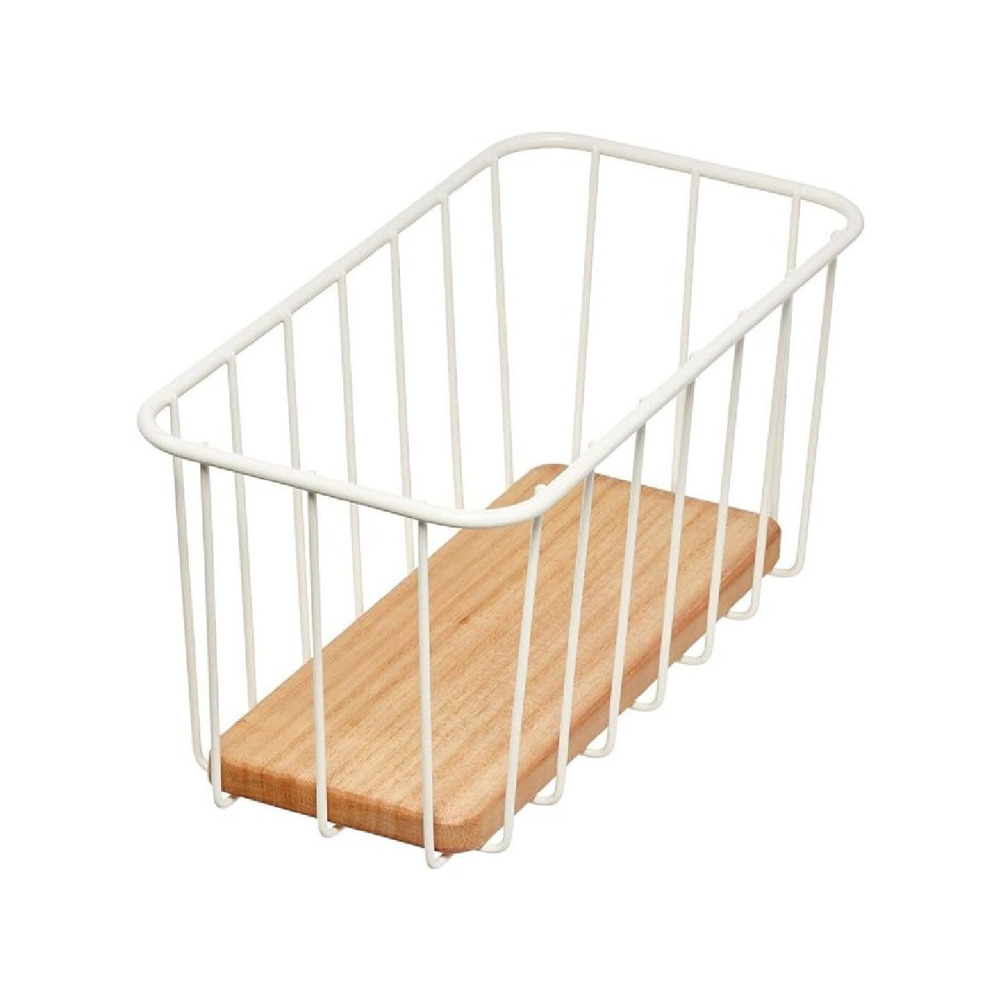 iDesign Wire and Paulownia Wood Pantry Bin 16 x 8 x 5 inch - 1