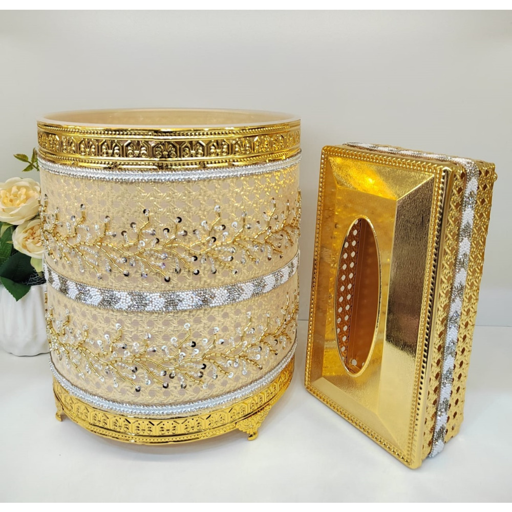 Luxury Deskside Bin \& Tissue Dispenser Set (2 pcs) - 1