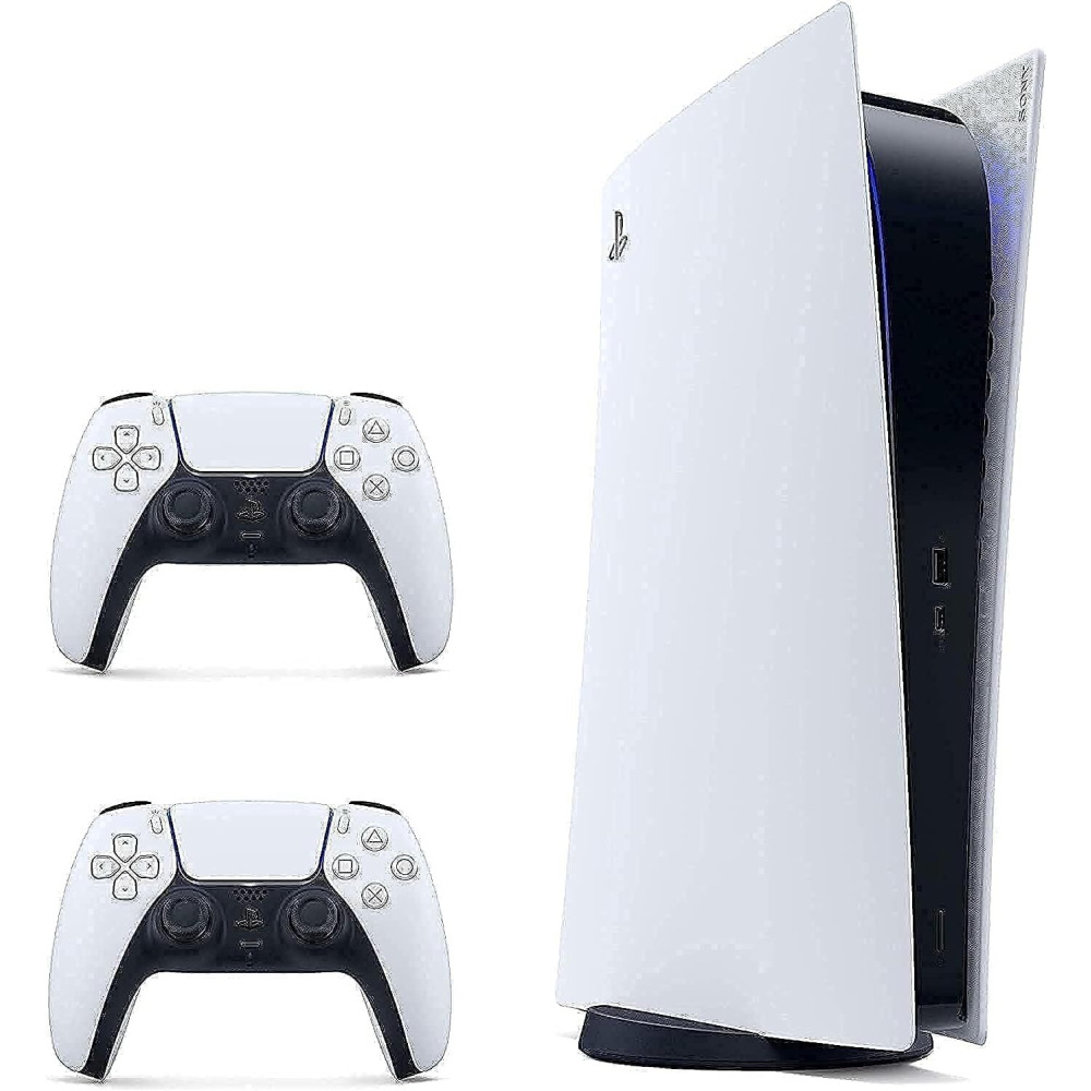 Playstation 5 Console Bundle with Extra DualSense Controller Digital Edition  - 1