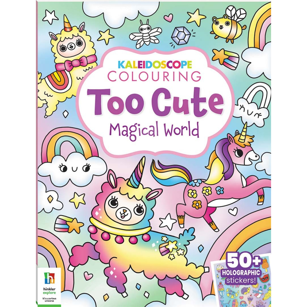Наклейка-Калейдоскоп Hinkler Раскраска Слишком Милая Волшебный Мир - 1