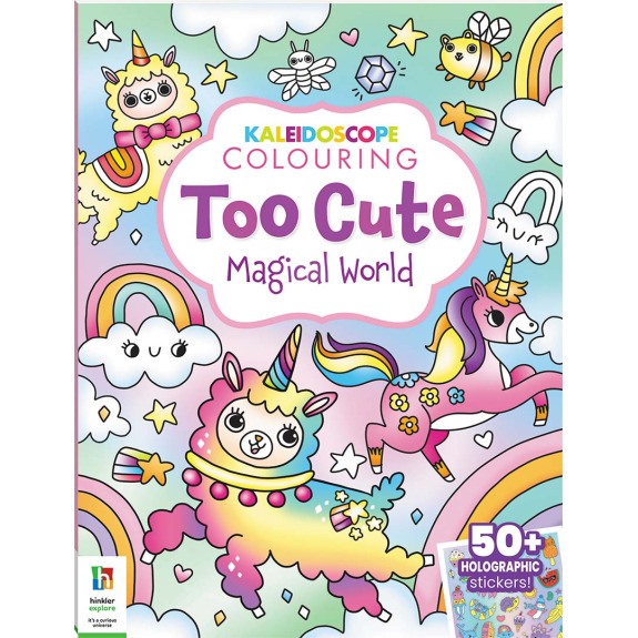 Наклейка-Калейдоскоп Hinkler Раскраска Слишком Милая Волшебный Мир