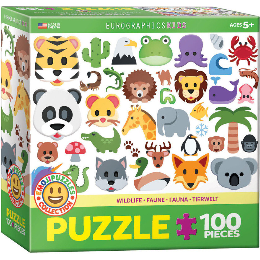 Puzzle EuroGraphics Emojipuzzle-wild Animals 100 Pc - 1