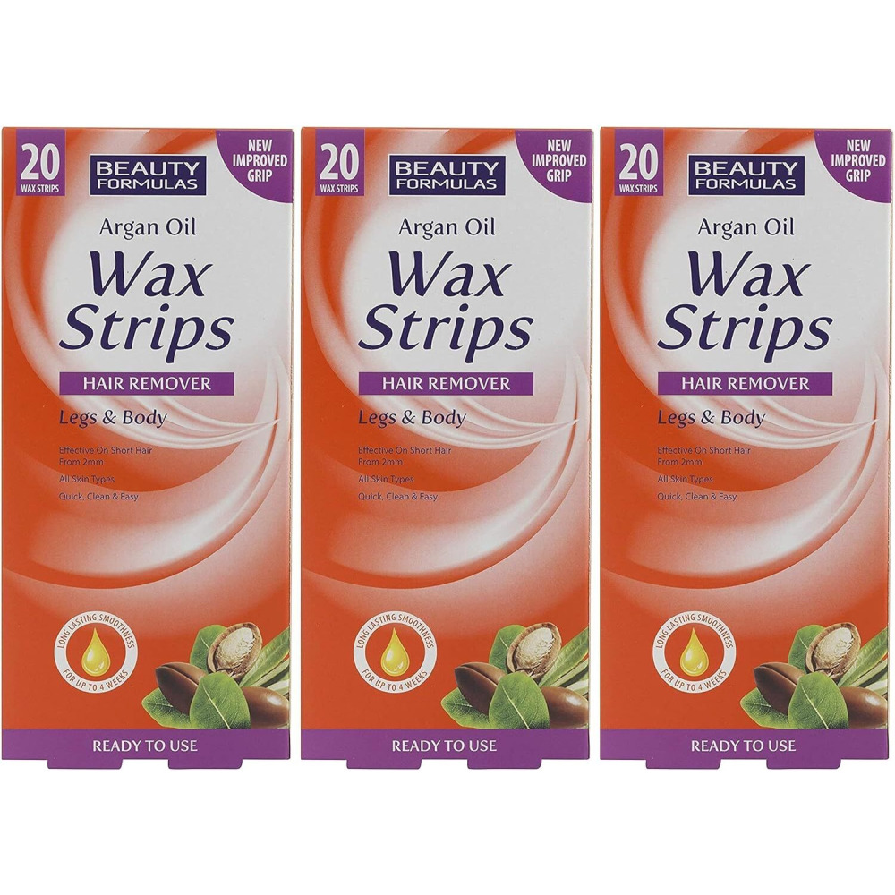 Beauty Formulas Восковые Полоски С АРГАНОВЫМ МАСЛОМ, 20 Штук (3 ШТ. в упаковке) - 1