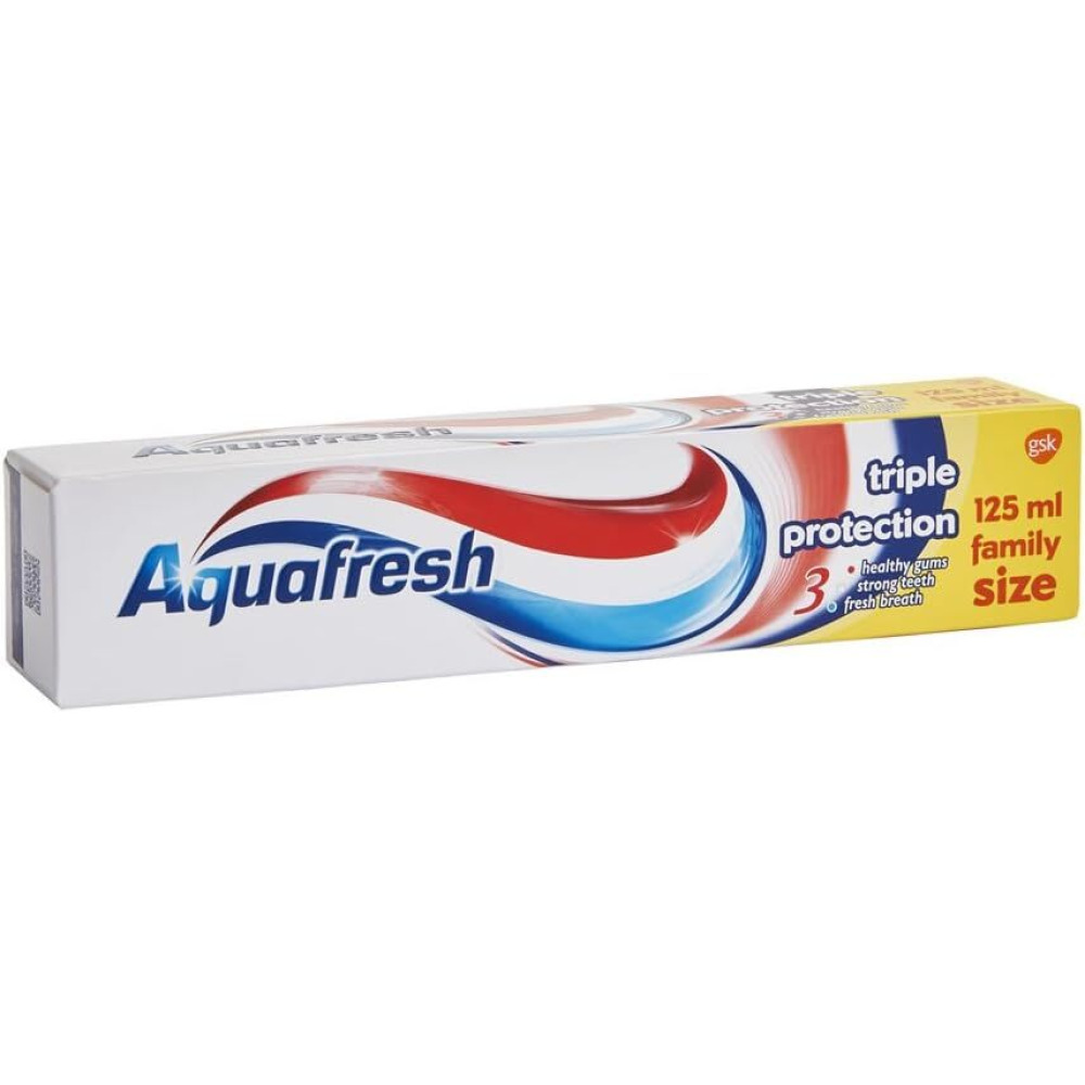 AQUAFRESH, Зубная Паста С Фтором Тройной Защиты, СЕМЕЙНЫЙ размер, 125 мл - 1