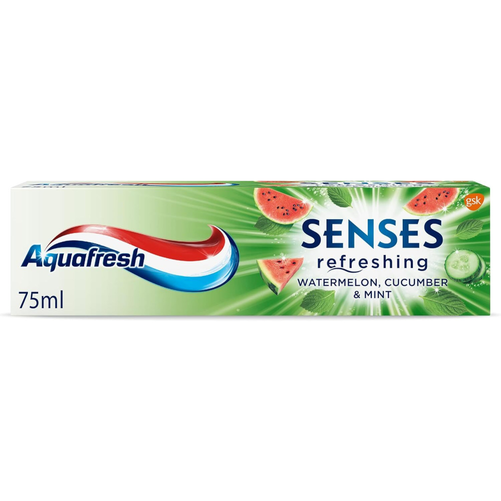 Aquafresh Senses Освежающая ЗУБНАЯ Паста С Арбузом, Огурцом И мятой 75 мл - 1