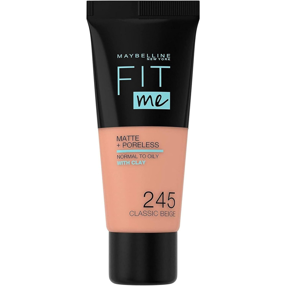 Maybelline New York Fit Me Foundation, Matte & Poreless, 245 Classic Beige 30 ml - 1