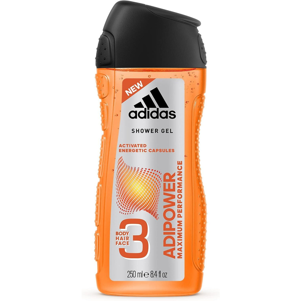 Adidas Adipower 3 In 1 Body, Hair And Face Shower Gel For Him, 250 ml - 1