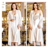 Hidden Beauty Lingerie Satin Nightwear Set, White, XL - 1 miniature