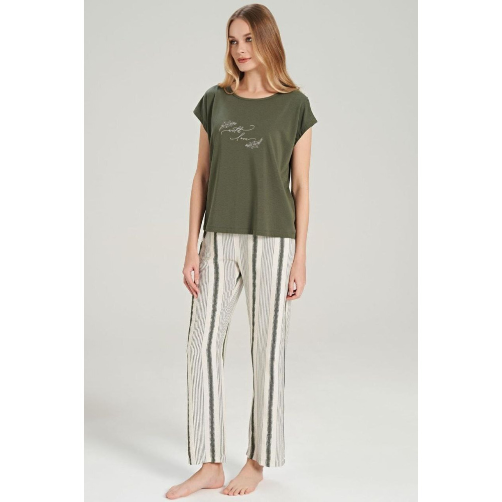 طقم بيجامة منزلي من Hidden BEAUTY Lingerie، أخضر غامق - XL - 2