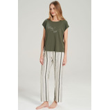 طقم بيجامة منزلي من Hidden BEAUTY Lingerie، أخضر غامق - XL - 2 miniature