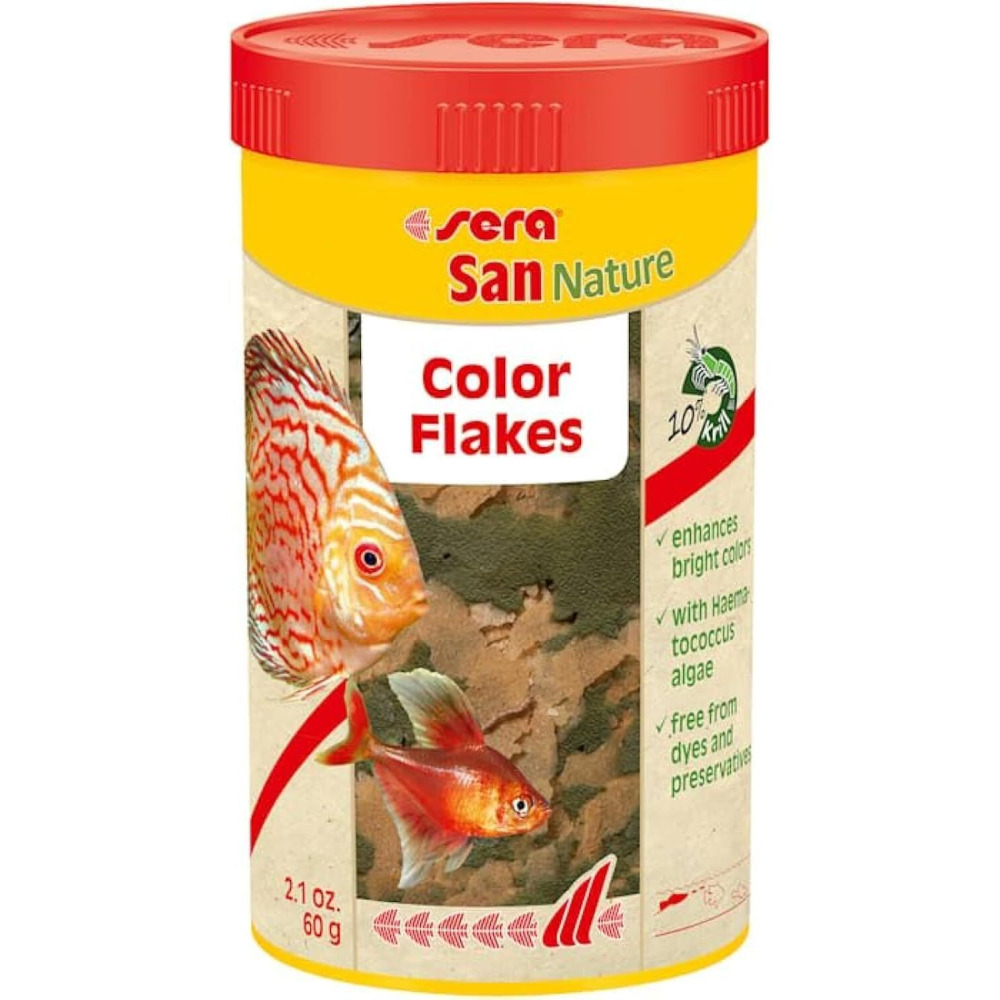 Sera San Nature, Fish Flakes Food Without Dyes And Preservatives - 250 ml - 1