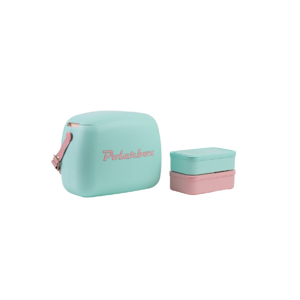 Polarbox 6 Liters Summer Pop Cooler Bag with 2 Containers Verde Agua - Rosa  Lunch Box  thermal cooler box  Ice Box, PB-9348 - 1