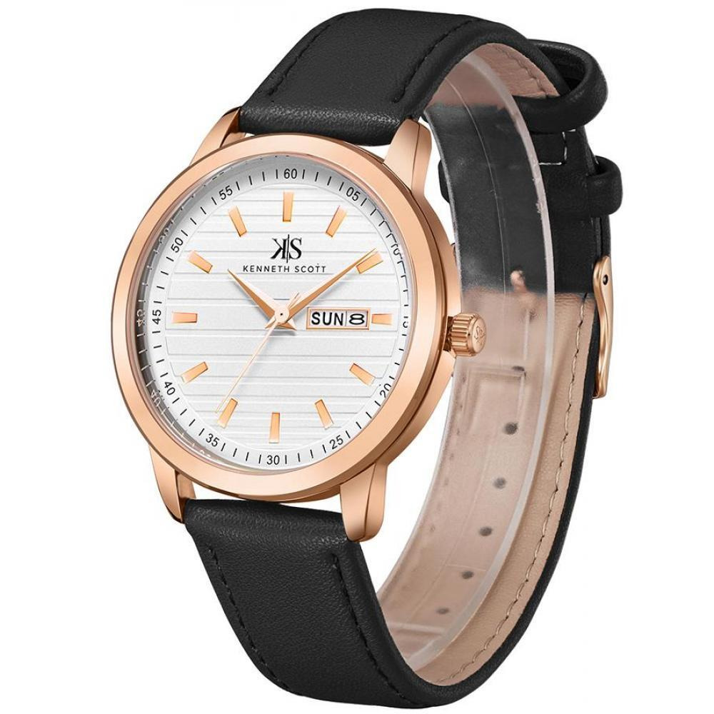Kenneth Scott Men's White Dial Analog Watch - K22027-RLBW - 2