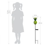 Exhart Solar Metal and Glass Pineapple Garden Stakes Green - 3 miniature