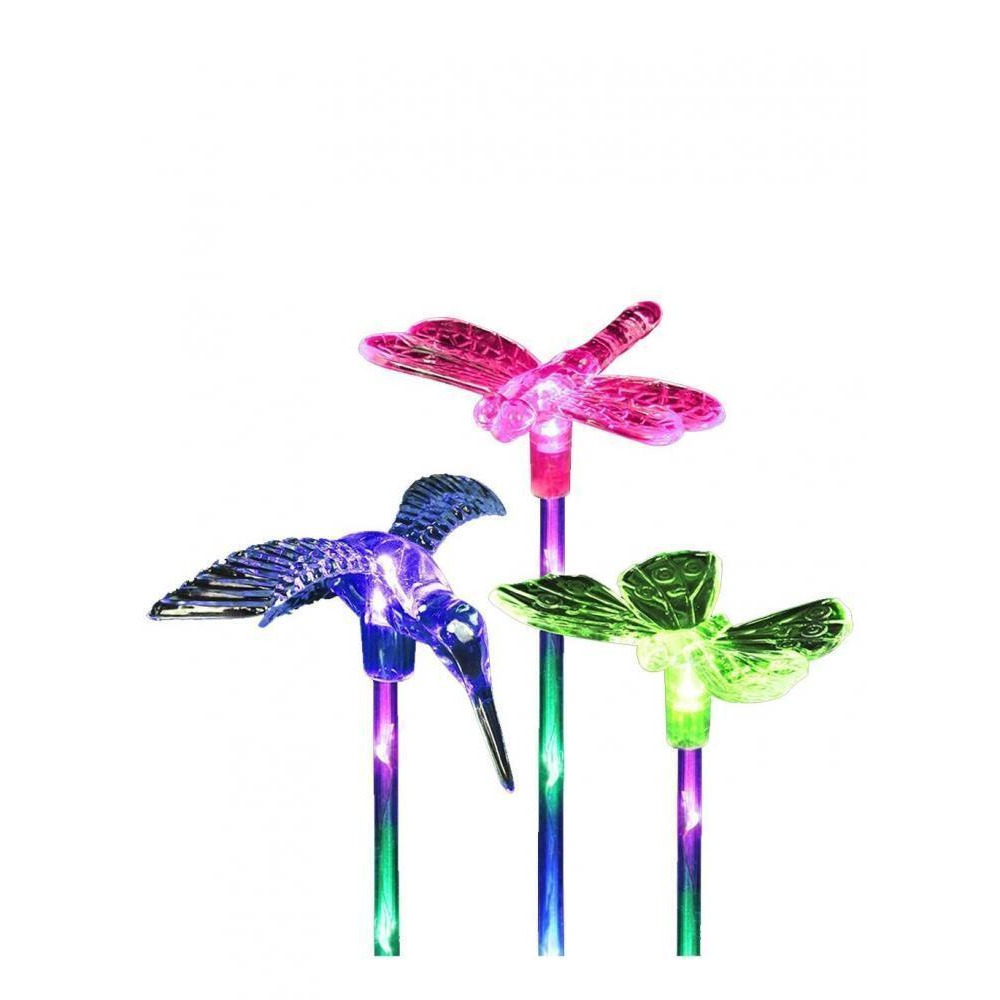 Exhart Solar Acrylic Hummingbird Garden Stake - 2
