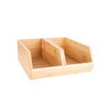 Little Storage Bamboo Stackable Organizer Large with Divider - 4 miniature