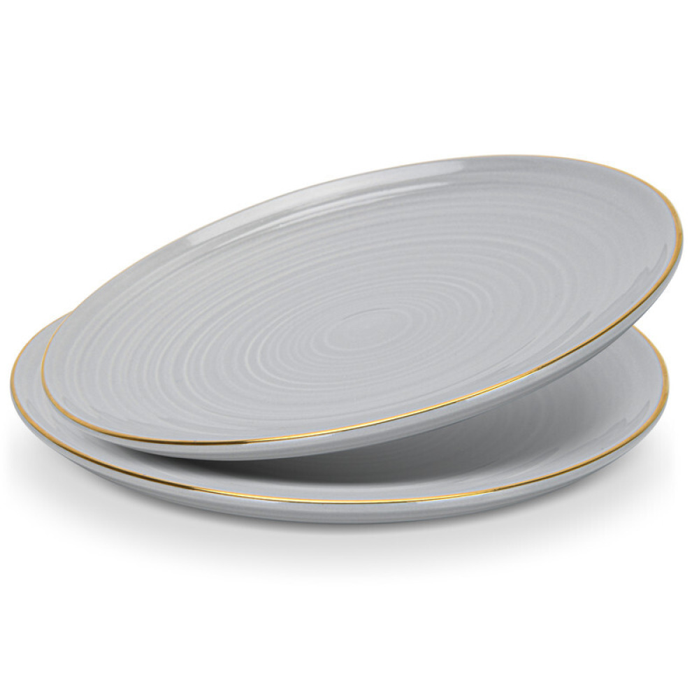 Fissman 2-Piece Plates Firmina Gray 21cm New Bone China - 1