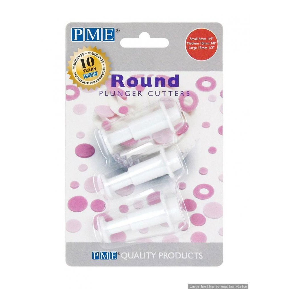 Pme Shapes Pluger Cutters S, M & L Round Set Of 3 - 1