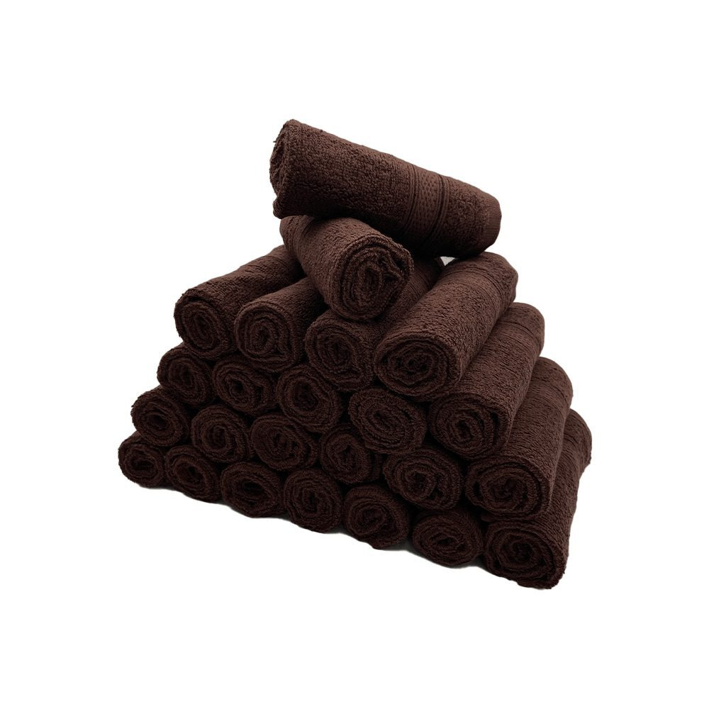 Полотенце BYFT Daffodil для лица 30 x 30 См, 500 Г/М², 100 % Хлопок, Коричневая Полоска DIAMOND Dobby, набор ИЗ 24 шт. - 3