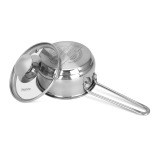FISSMAN Saucepan 12 cm, 600mL with Glass Lid, Gulliver Series with Induction Bottom - 3 miniature