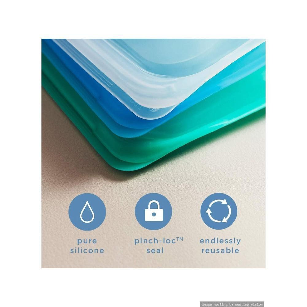 Stasher 440ML Reusable Silicone Sandwich Bag Rainbow Pink - 3