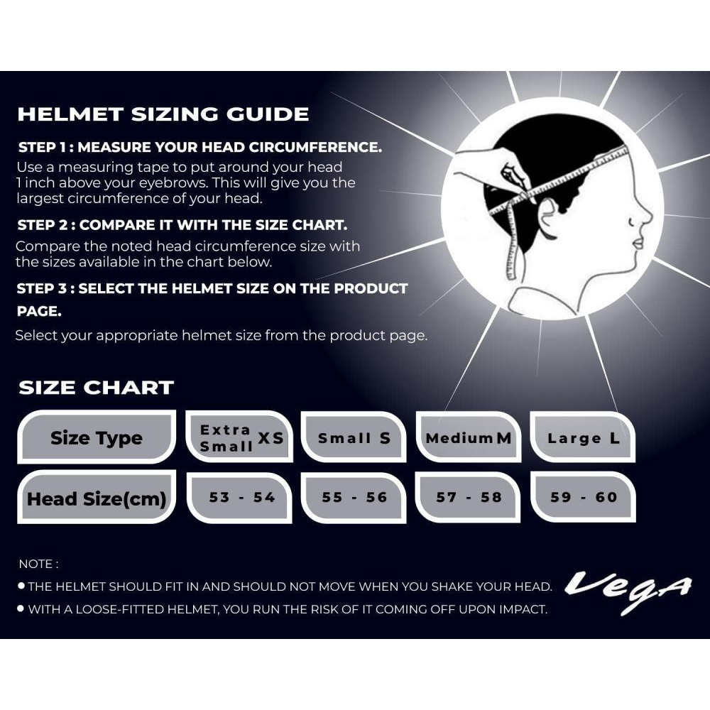 Vega Crux ISI Certified Flip-Up Helmet for Men and Women with Clear Visor (Black, Size: L) - 4