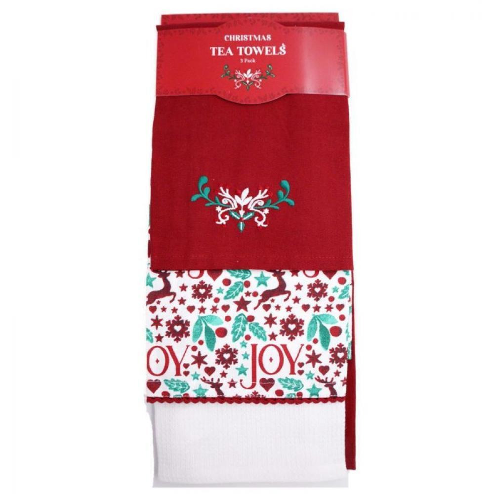 RSW Christmas Joy 3 Pack Tea Towel 50 x 70 cm - 2