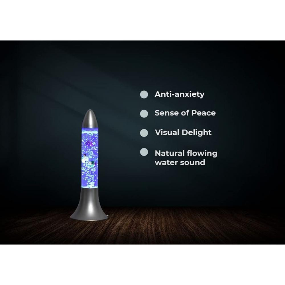 Aqua Bubble Tube Lamp - Rocket Shaped Color Changing LED Artificial Aquarium with Colorful Fish Sensory Visual with Calming Anti-Anxiety Effect (14. - 3