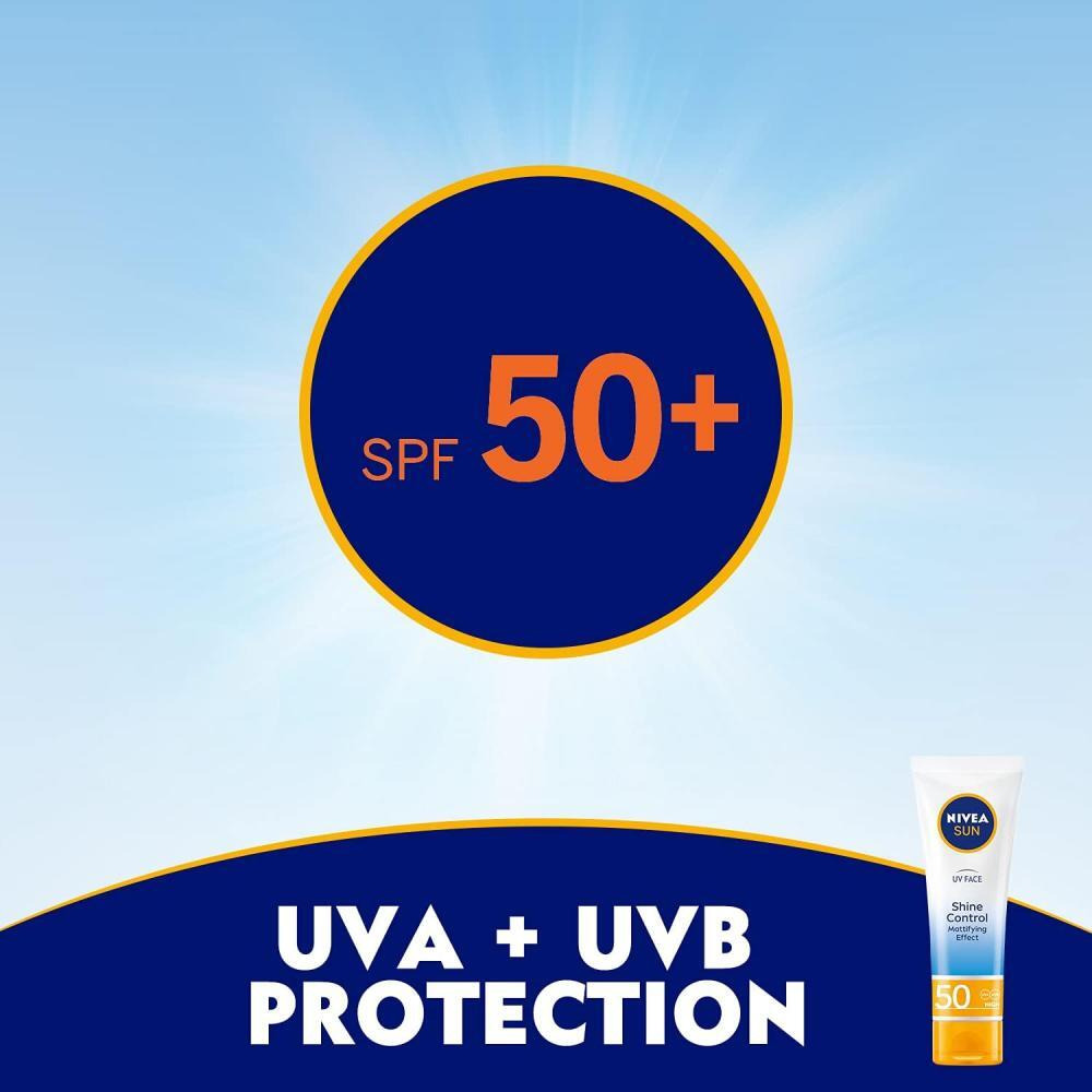 Nivea Sun Face Cream, UV Shine Control Sunscreen Face Protection, SPF 50, 50 ml - 6