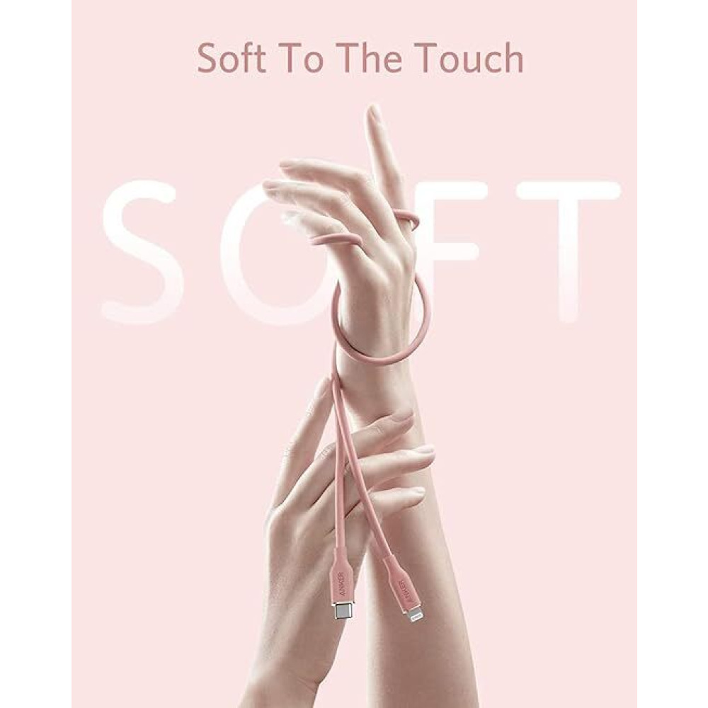 Anker, PowerLine III Flow USB-C to Lightning Cable, 0.9 m, Pink - 2