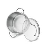 Fissman Stockpot with Glass Lid 2.6LTR with Measuring Mark, Stainless Steel Stockpot Fabiana Series - 3 miniature