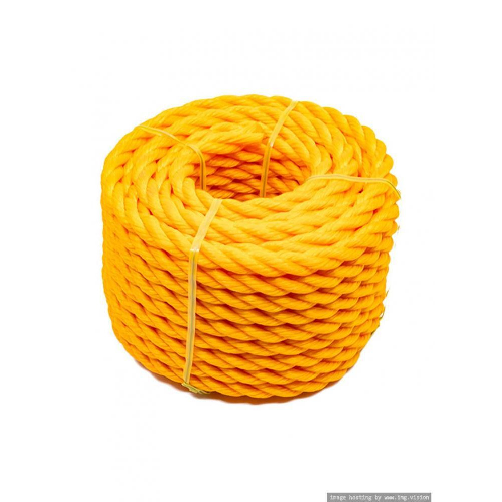 Wellington Cordage 12" x 50 Yellow Poly Rope - 3