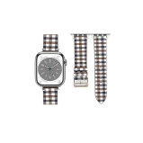 Perfii Check Leather Replacement Band For Apple Watch 41/40/38mm Series 8/7/6/5/4/SE - 1 miniature