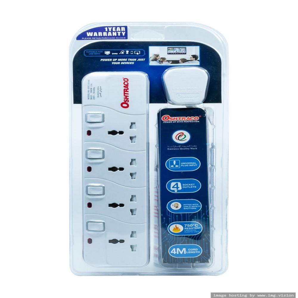 أوشتراكو وصلة تمديد عالمية 4 مخارج 4 متر - 1