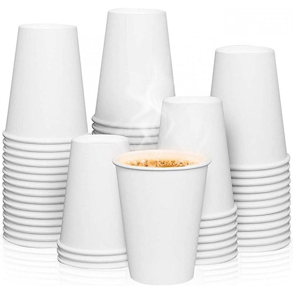 MARKQ / Paper cups, Available in 4 oz/7 oz/8 oz/12 oz/16 oz, White, 50 cups - 2