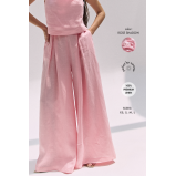 Linen Palazzo Trousers, Rose Shadow (xs) - 6 miniature