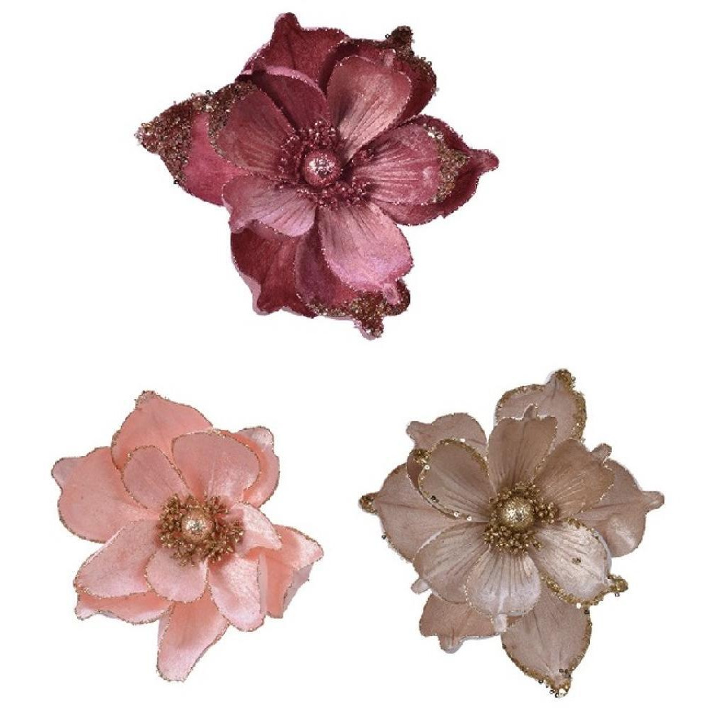 Kaemingk Decoris Magnolia On Clip Polyester Assorted 1 Piece - 1