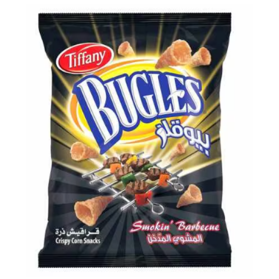 Tiffany bugles smokin  barbecue corn snacks 75gm