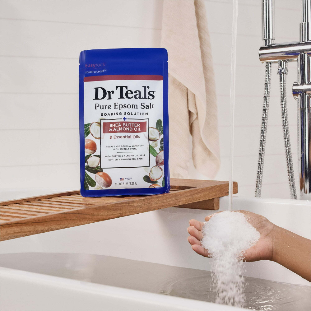 Bath salt, Dr Teal's, Soaking solution, Pure Epsom salt, Shea butter and Almond oil, 3 lbs (1.36 kg) - 7