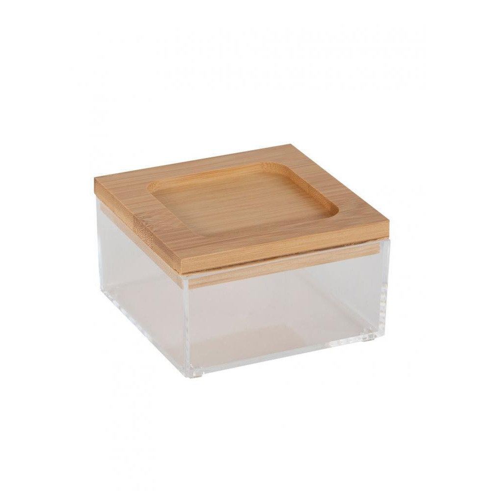 Квадратный Органайзер Simplify Clear с Бамбуковой КРЫШКОЙ, Маленький - 1