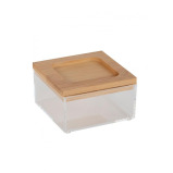 Квадратный Органайзер Simplify Clear с Бамбуковой КРЫШКОЙ, Маленький - 1 miniature