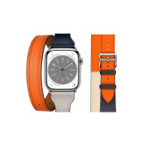 Perfii Double Tour Leather Replacement Band For Apple Watch 41/40/38mm Series 8/7/6/5/4/SE - 2 miniature