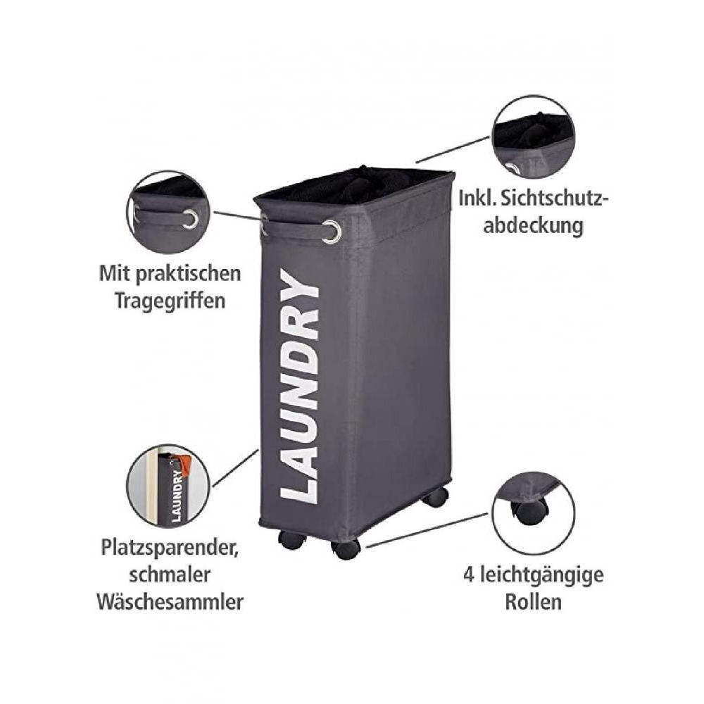 Wenko Laundry Bin Corno Grey - 3